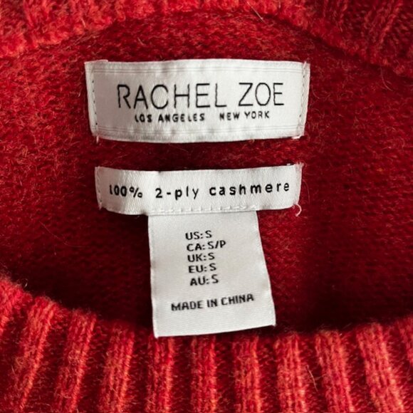 Rachel Zoe Cashmere Crew Neck Sweater Orange Women's Small - Picture 6 of 7